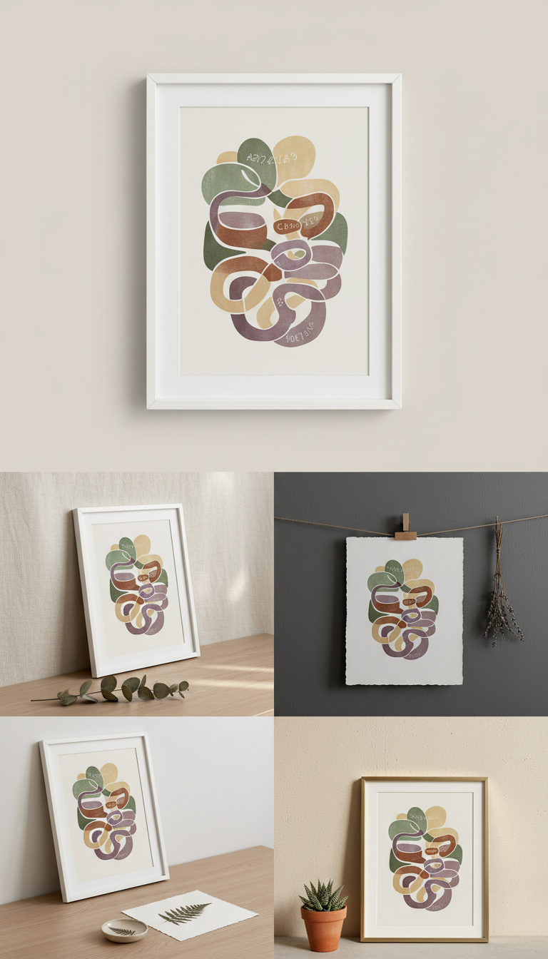 Textured Art Print with Earthy Hues